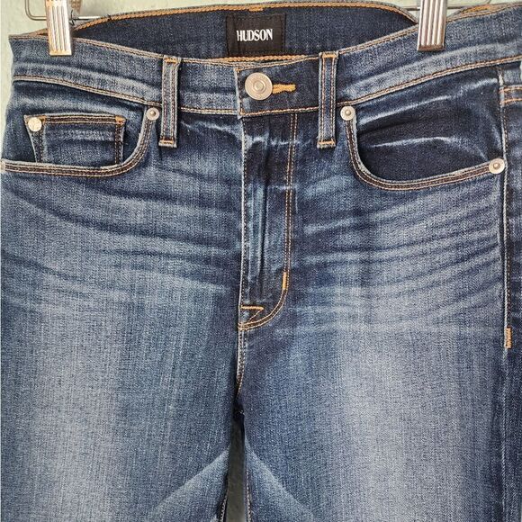 Hudson NWT Brix High-Rise Cropped Flared Stretch Denim Dark Wash Jeans Size 27 - Picture 2 of 10